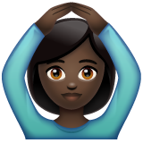 Woman Gesturing Ok: Dark Skin Tone on WhatsApp