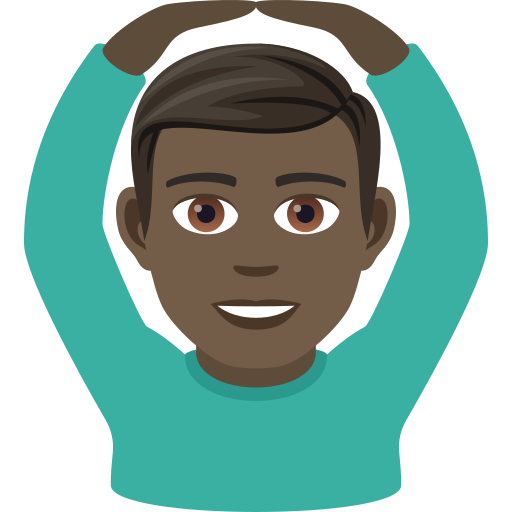 Man Gesturing Ok: Dark Skin Tone on JoyPixels