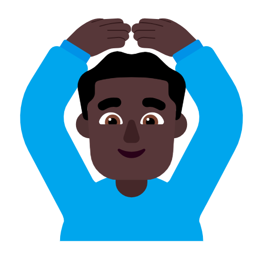 Man Gesturing Ok: Dark Skin Tone on Microsoft Fluent