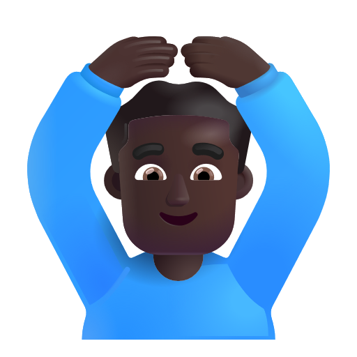 Man Gesturing Ok: Dark Skin Tone on Microsoft 3D