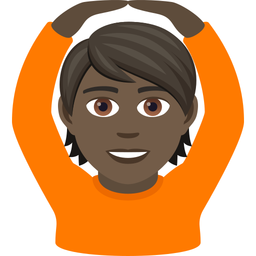 Face With Ok Gesture: Dark Skin Tone on JoyPixels