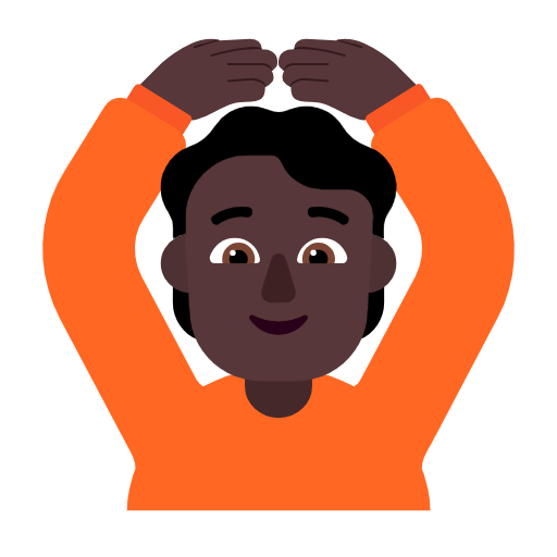 Face With Ok Gesture: Dark Skin Tone on Microsoft Fluent