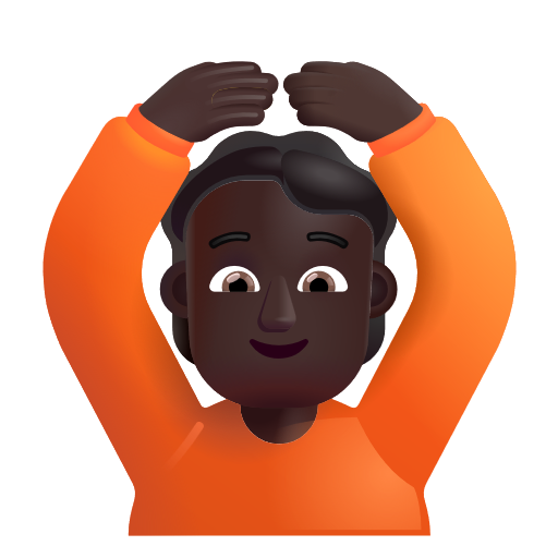 Face With Ok Gesture: Dark Skin Tone on Microsoft 3D