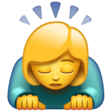 Woman Bowing on WhatsApp