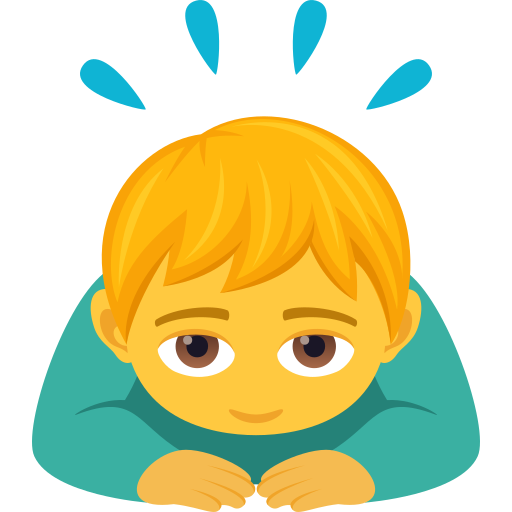 Man Bowing on JoyPixels