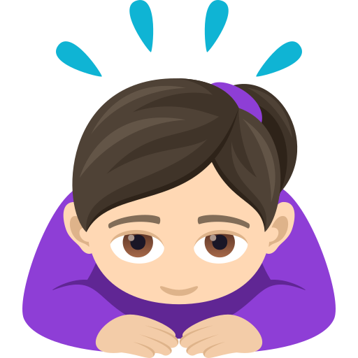 Woman Bowing: Light Skin Tone on JoyPixels