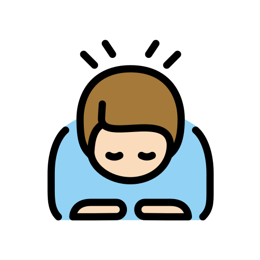 Man Bowing: Light Skin Tone on OpenMoji