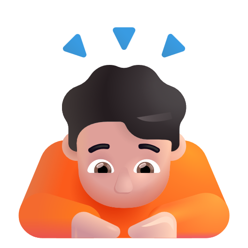 Person Bowing Deeply: Light Skin Tone on Microsoft 3D