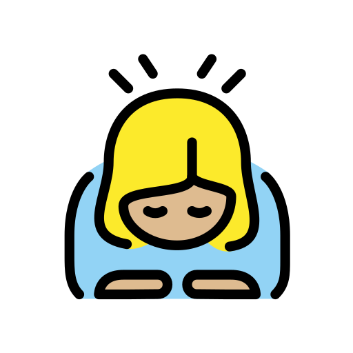 Woman Bowing: Medium-Light Skin Tone on OpenMoji