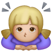 Woman Bowing: Medium-Light Skin Tone on Samsung
