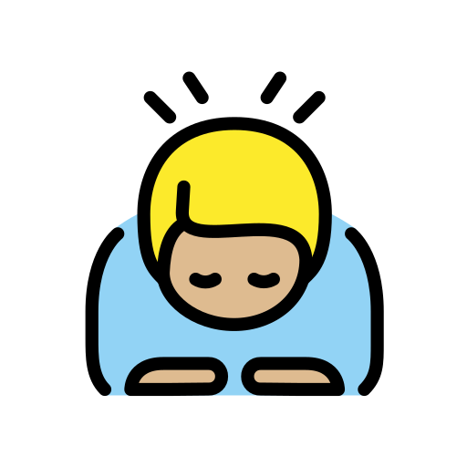 Man Bowing: Medium-Light Skin Tone on OpenMoji