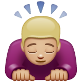 Man Bowing: Medium-Light Skin Tone on WhatsApp