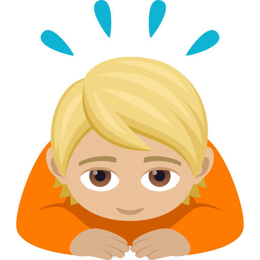 Person Bowing Deeply: Medium-Light Skin Tone on JoyPixels