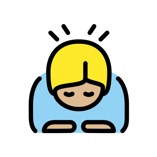 Person Bowing Deeply: Medium-Light Skin Tone on OpenMoji
