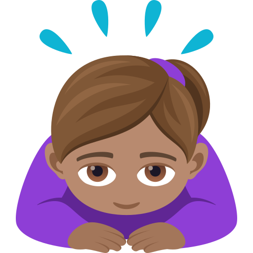 Woman Bowing: Medium Skin Tone on JoyPixels