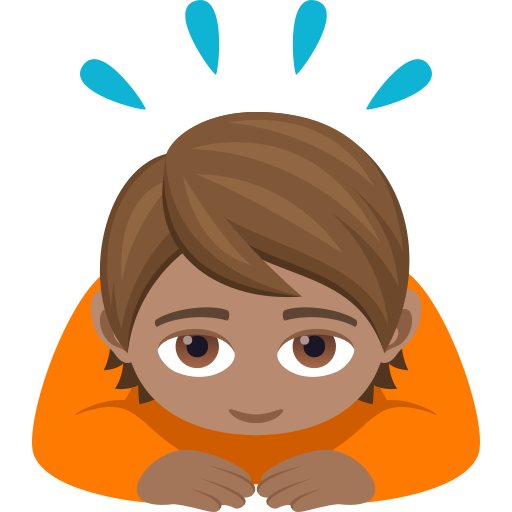 Person Bowing Deeply: Medium Skin Tone on JoyPixels