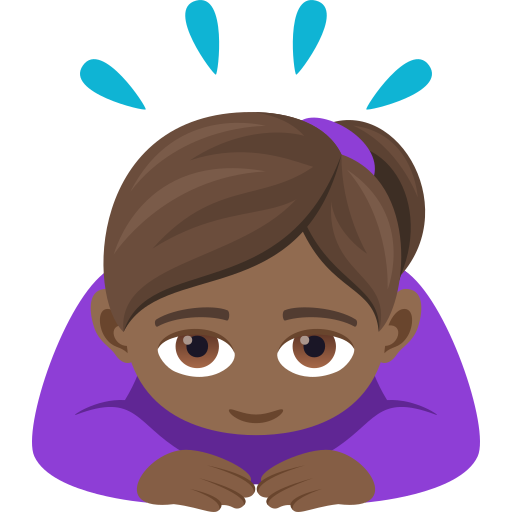 Woman Bowing: Medium-Dark Skin Tone on JoyPixels