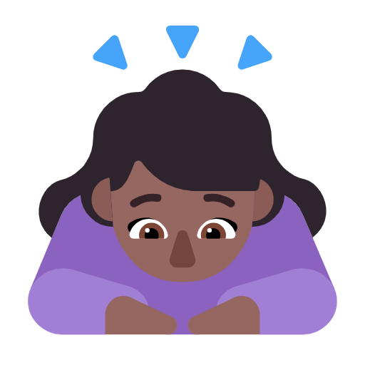 Woman Bowing: Medium-Dark Skin Tone on Microsoft Fluent