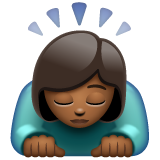 Woman Bowing: Medium-Dark Skin Tone on WhatsApp