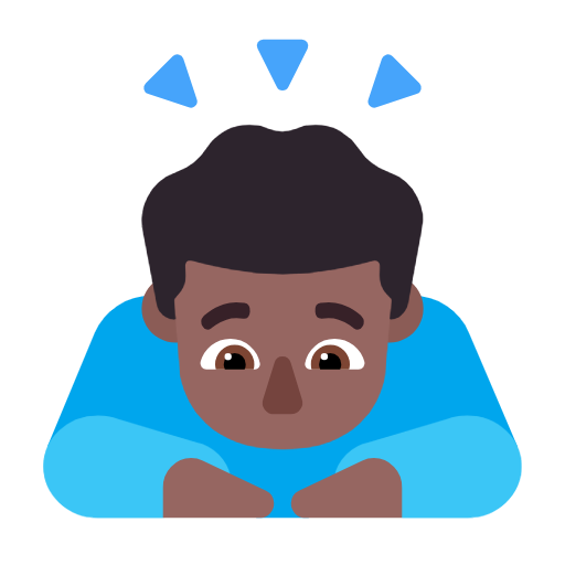 Man Bowing: Medium-Dark Skin Tone on Microsoft Fluent
