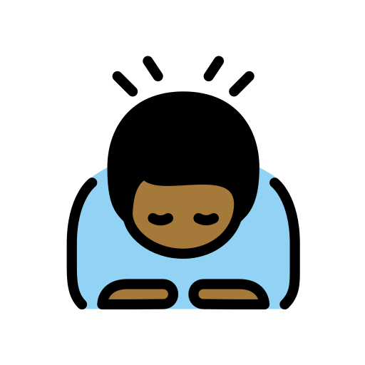 Man Bowing: Medium-Dark Skin Tone on OpenMoji