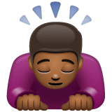 Man Bowing: Medium-Dark Skin Tone on WhatsApp