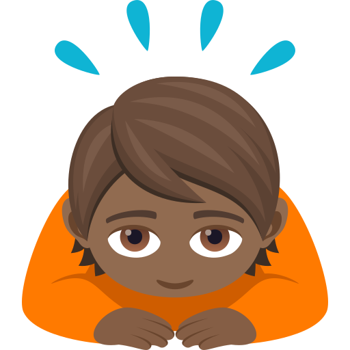 Person Bowing Deeply: Medium-Dark Skin Tone on JoyPixels