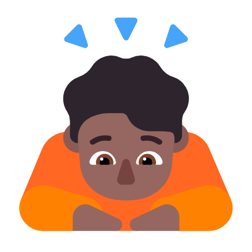 Person Bowing Deeply: Medium-Dark Skin Tone on Microsoft Fluent