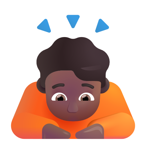 Person Bowing Deeply: Medium-Dark Skin Tone on Microsoft 3D