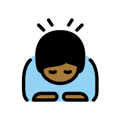 Person Bowing Deeply: Medium-Dark Skin Tone on OpenMoji