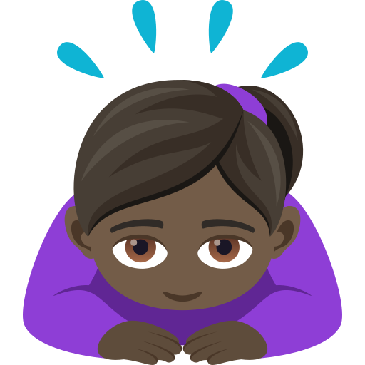 Woman Bowing: Dark Skin Tone on JoyPixels
