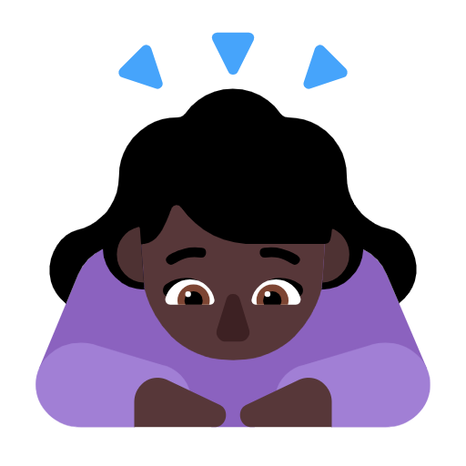 Woman Bowing: Dark Skin Tone on Microsoft Fluent