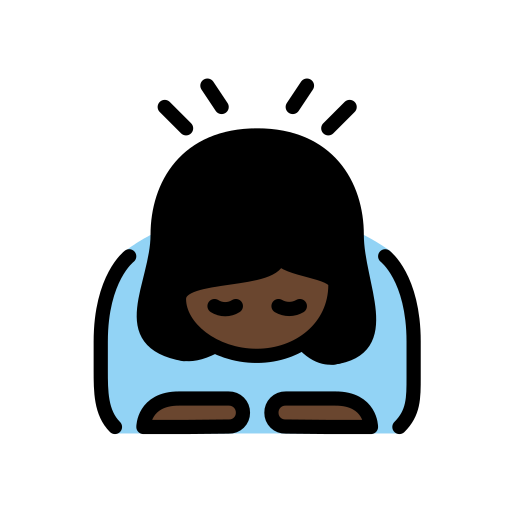 Woman Bowing: Dark Skin Tone on OpenMoji