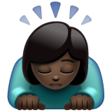 Woman Bowing: Dark Skin Tone on WhatsApp