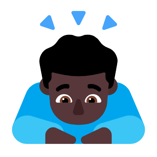 Man Bowing: Dark Skin Tone on Microsoft Fluent
