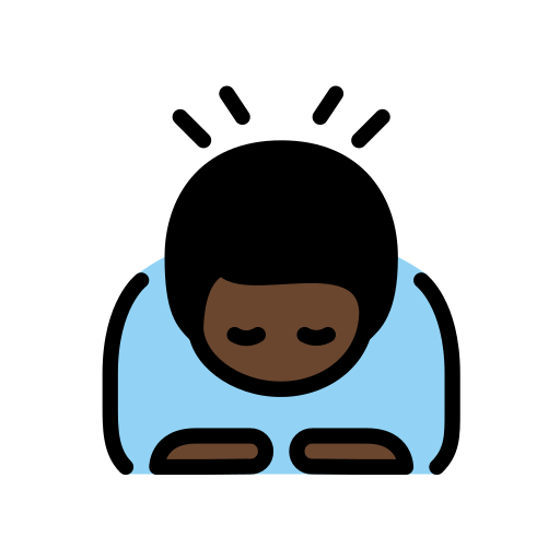 Man Bowing: Dark Skin Tone on OpenMoji