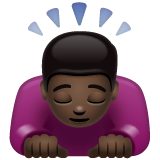 Man Bowing: Dark Skin Tone on WhatsApp