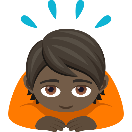Person Bowing Deeply: Dark Skin Tone on JoyPixels