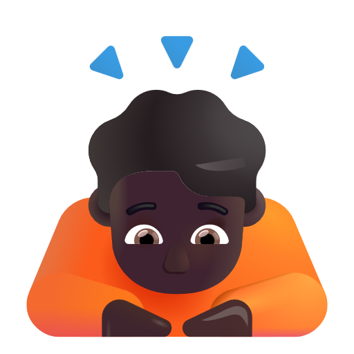 Person Bowing Deeply: Dark Skin Tone on Microsoft 3D