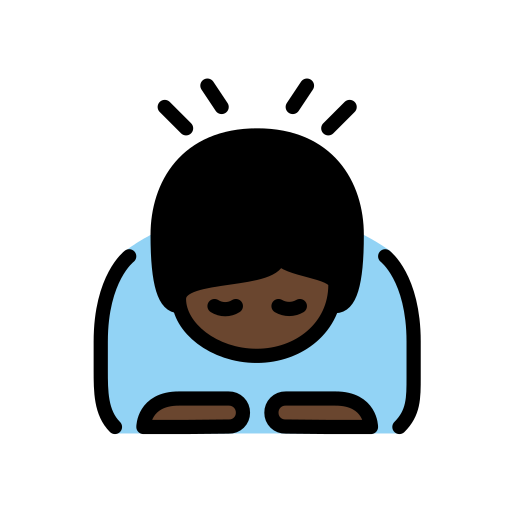 Person Bowing Deeply: Dark Skin Tone on OpenMoji