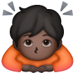 Person Bowing Deeply: Dark Skin Tone on Samsung