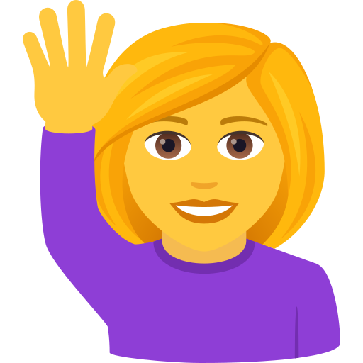 Woman Raising Hand on JoyPixels