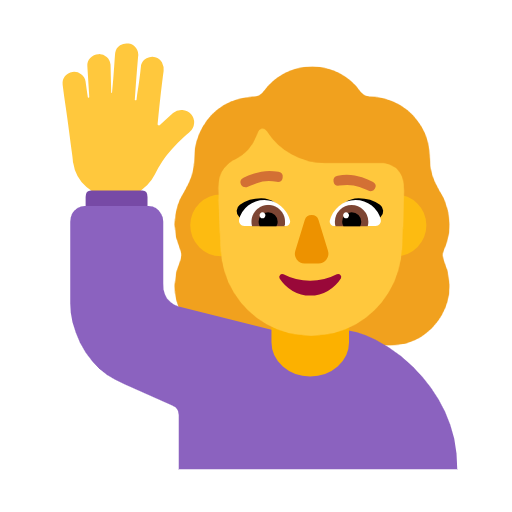 Woman Raising Hand on Microsoft Fluent