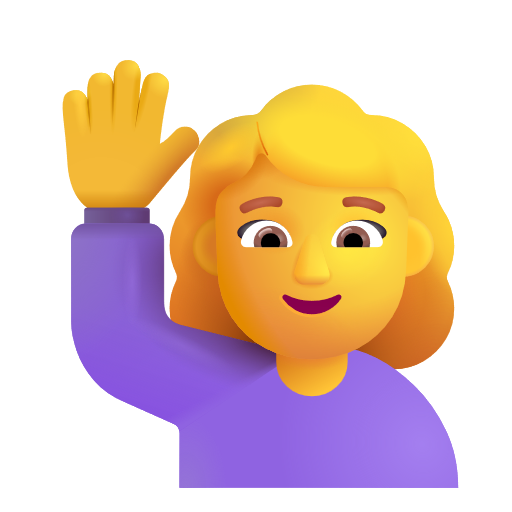 Woman Raising Hand on Microsoft 3D