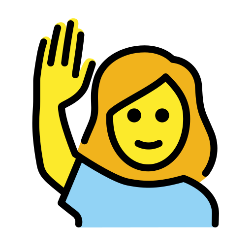 Woman Raising Hand on OpenMoji