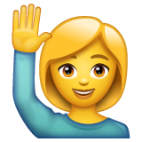 Woman Raising Hand on WhatsApp