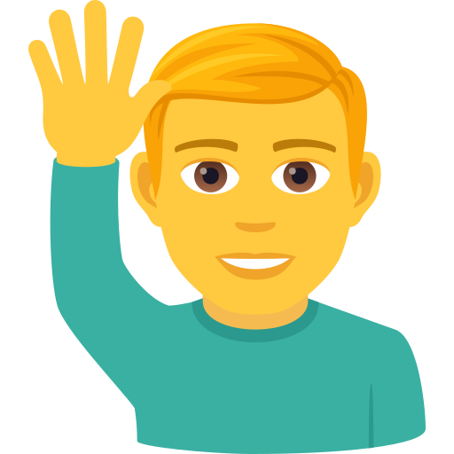 Man Raising Hand on JoyPixels