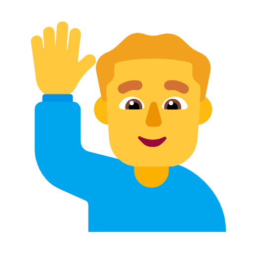 Man Raising Hand on Microsoft Fluent