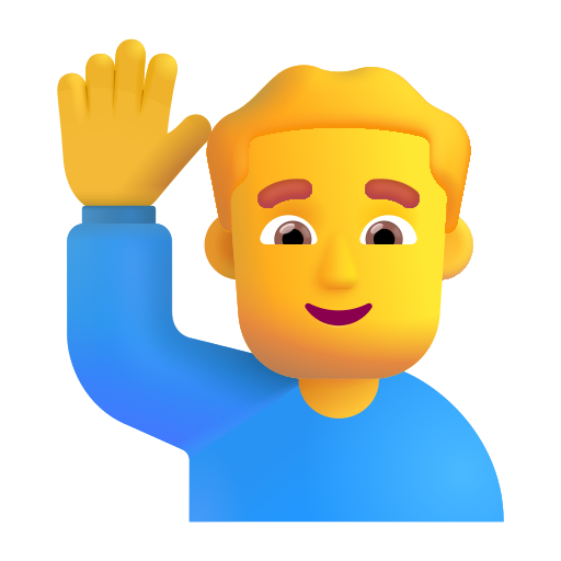 Man Raising Hand on Microsoft 3D