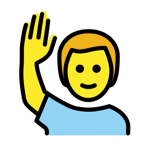 Man Raising Hand on OpenMoji